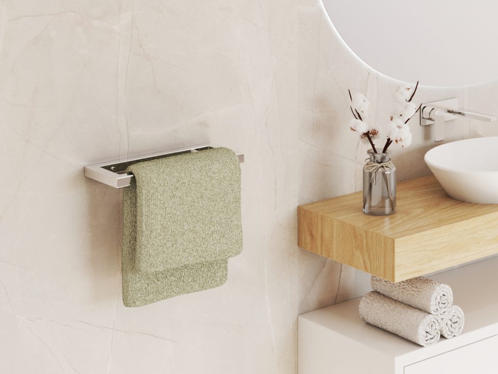 Single Wall-Mounted Towel Rack B Stainless Steel XS - Image 3