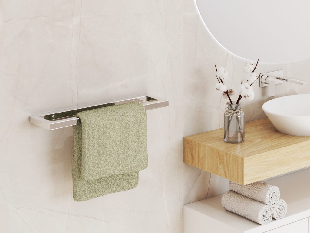 Single Wall-Mounted Towel Rack B Stainless Steel S - Image 3