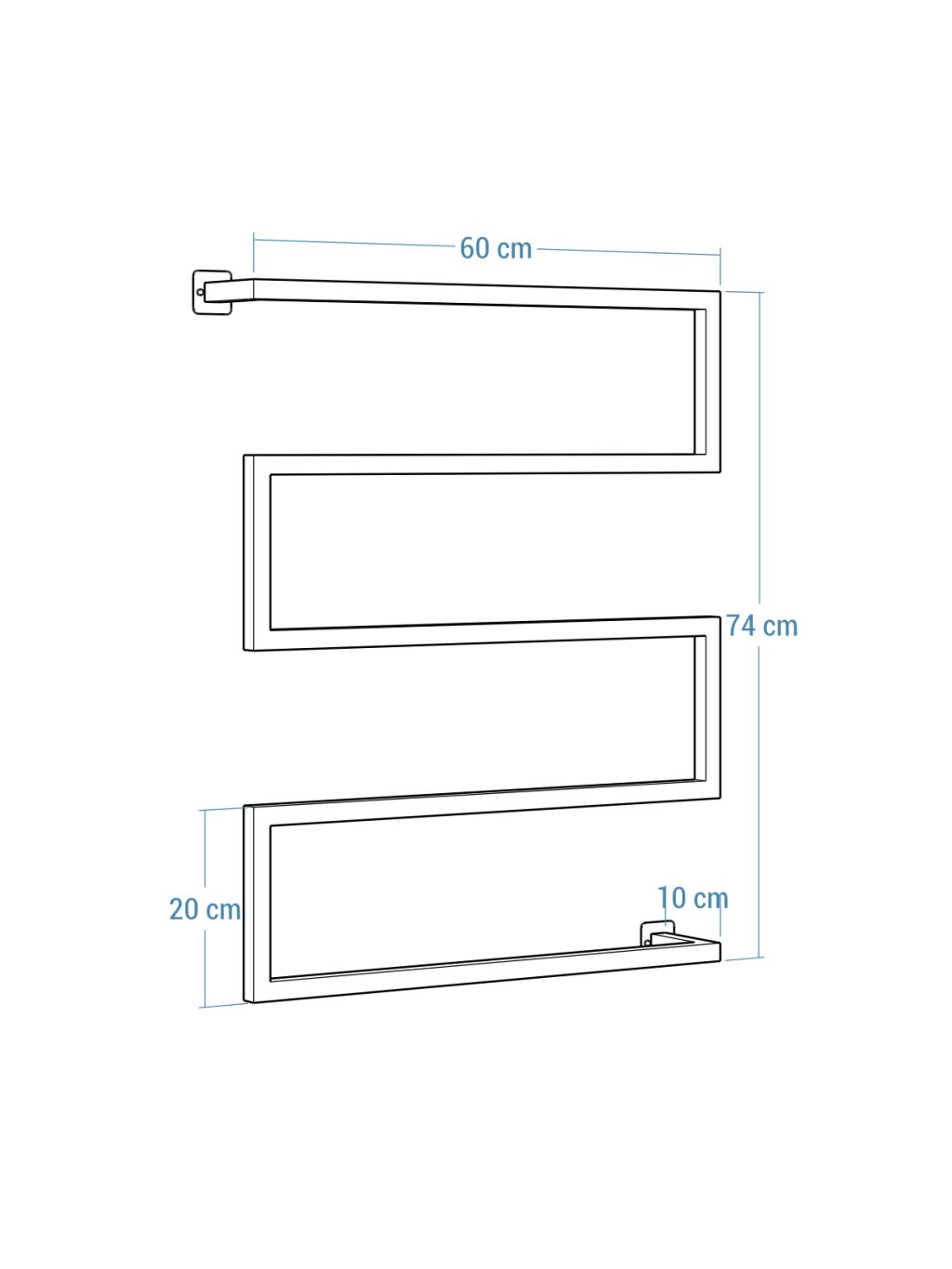 Loft Wall-Mounted Towel Rack Long Stainless Steel M - Image 5