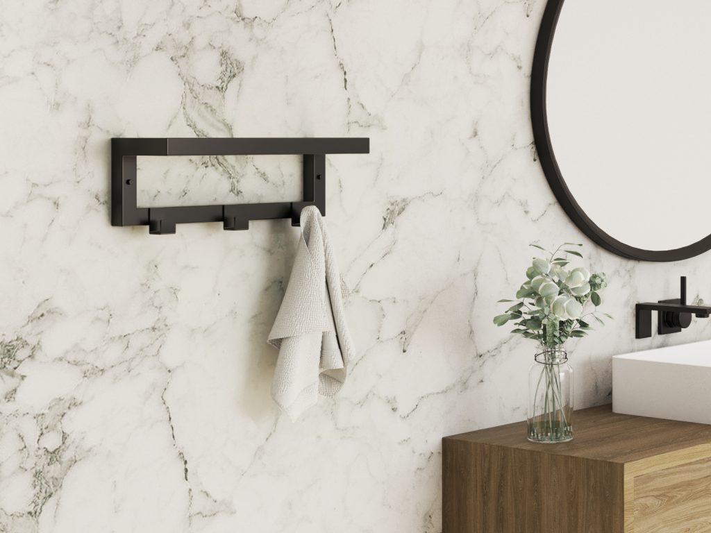 Wall-Mounted Towel Rack with Hooks XS - Image 3