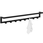 Wall-Mounted Towel Rack with Hooks L