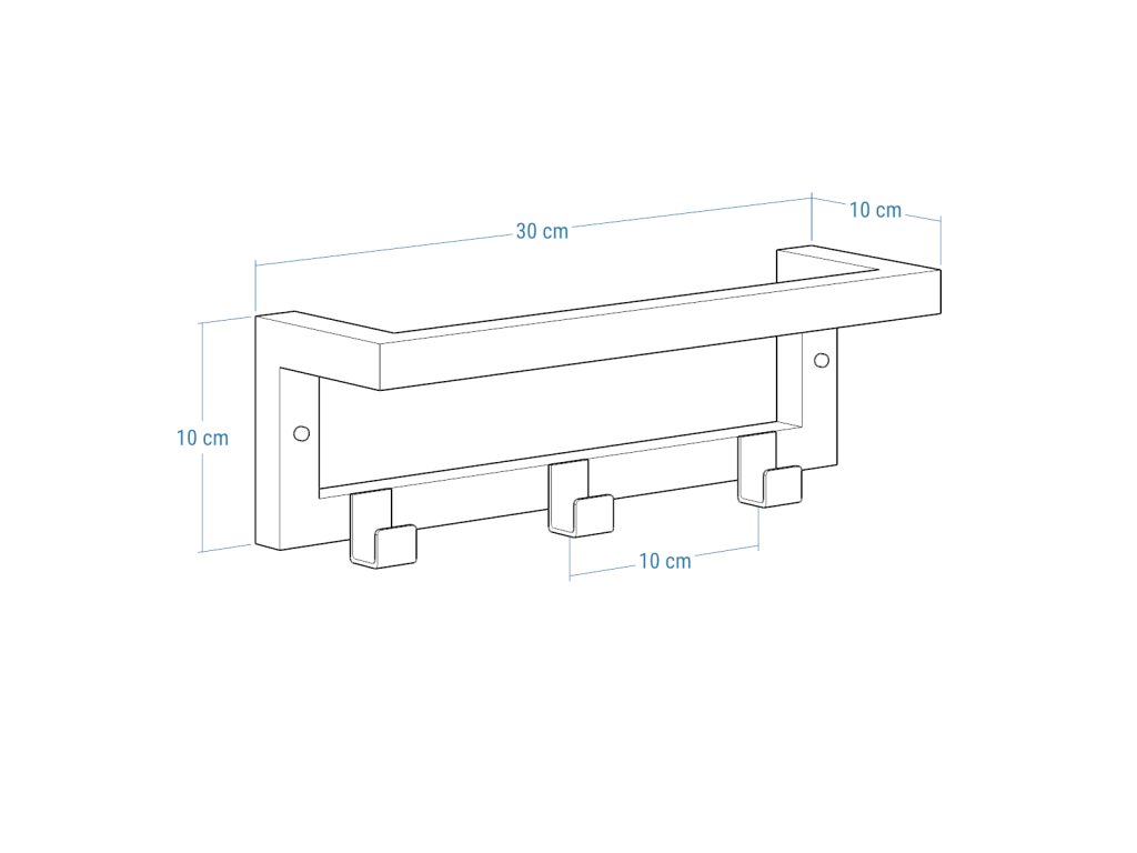 Wall-Mounted Towel Rack with Hooks Stainless Steel XS - Image 5