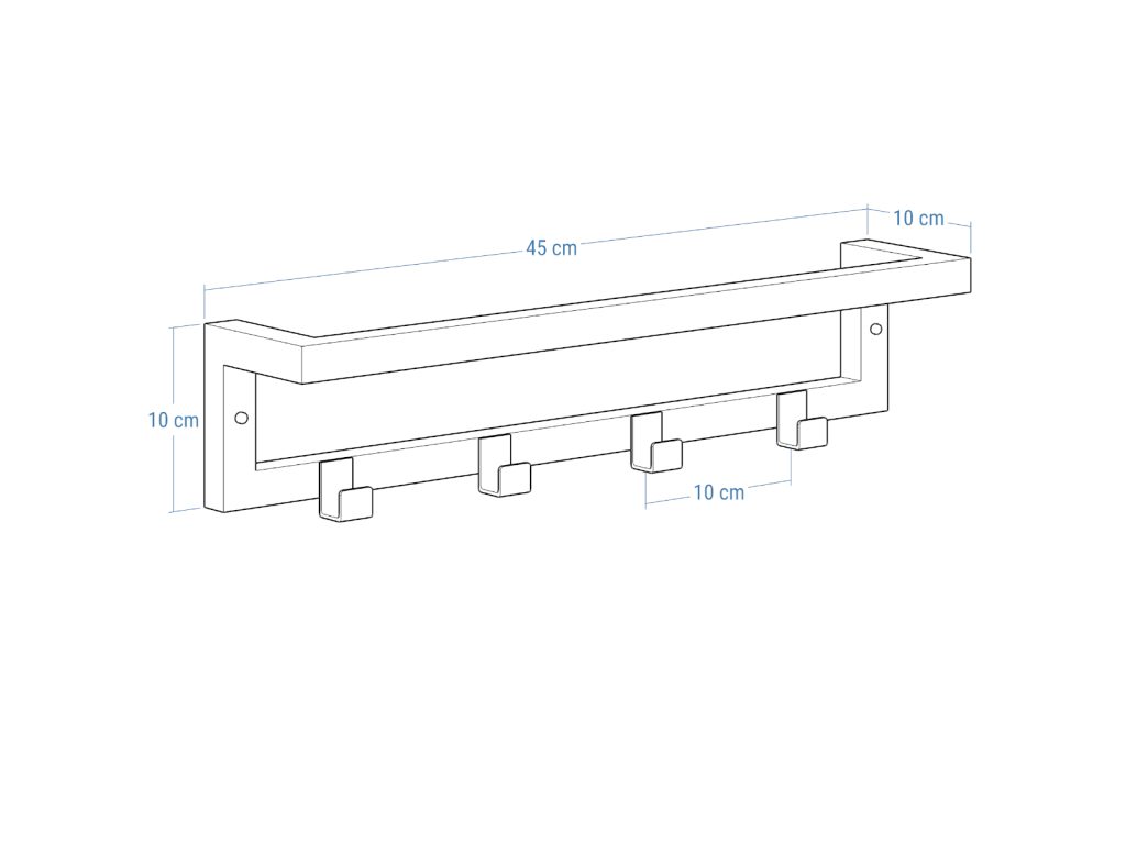 Wall-Mounted Towel Rack with Hooks Stainless Steel S - Image 5