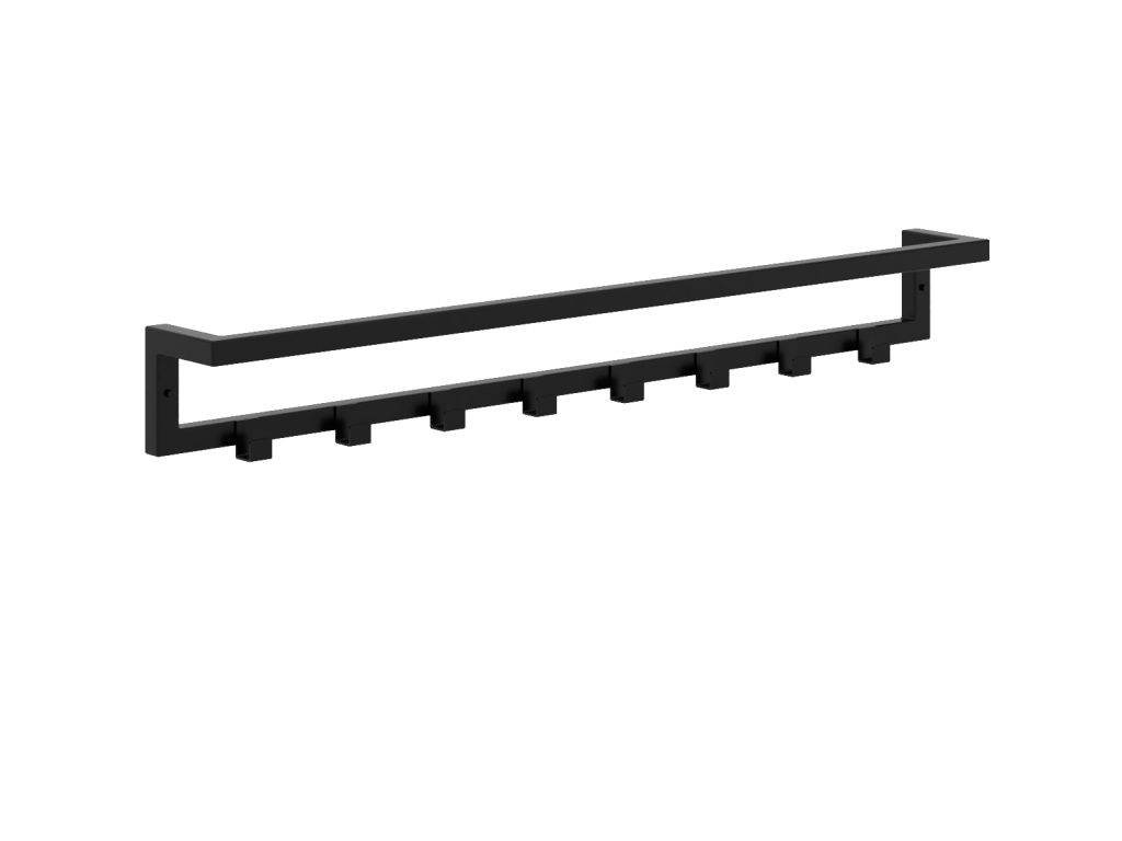 Wall-Mounted Towel Rack with Hooks L - Image 2