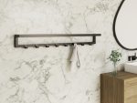 Wall-Mounted Towel Rack with Hooks L - Image 3