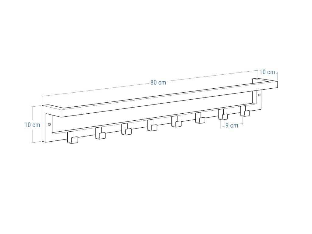 Wall-Mounted Towel Rack with Hooks Stainless Steel L - Image 5