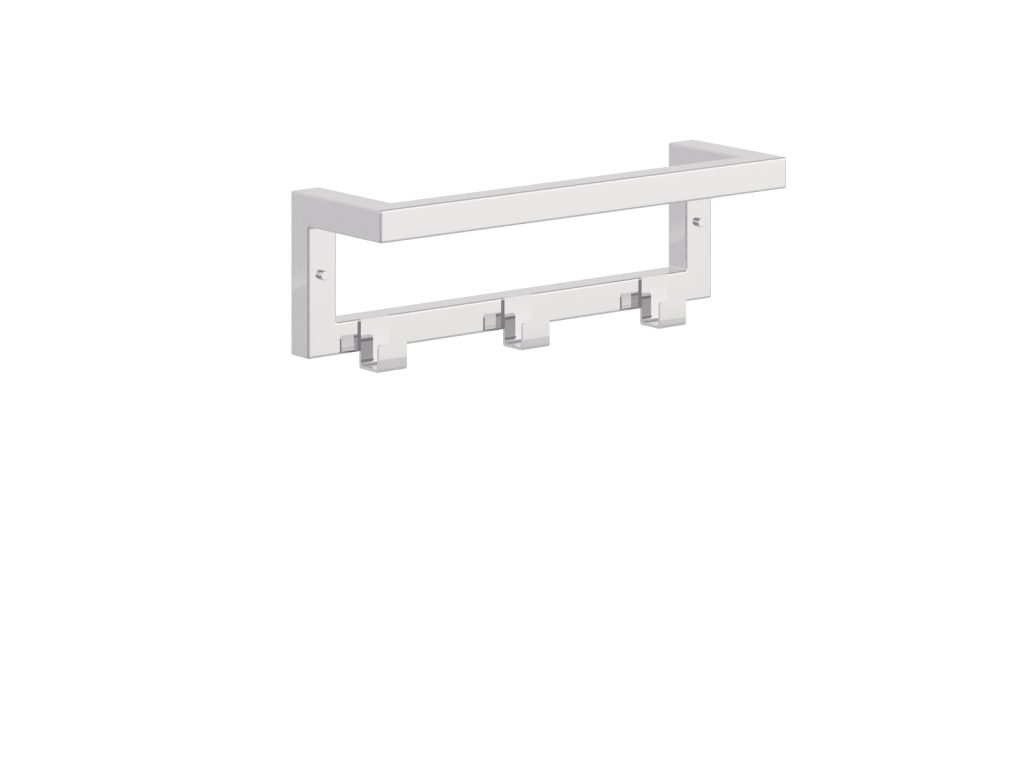 Wall-Mounted Towel Rack with Hooks Stainless Steel XS - Image 2