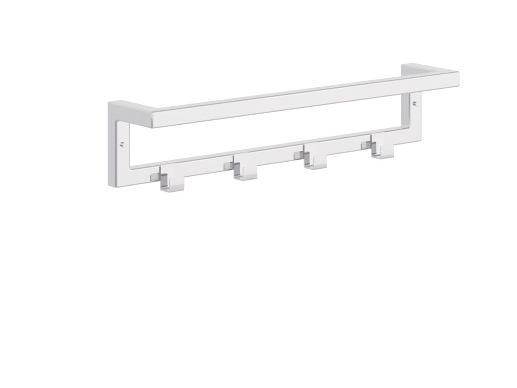 Wall-Mounted Towel Rack with Hooks Stainless Steel S - Image 2