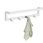 Wall-Mounted Towel Rack with Hooks Stainless Steel S