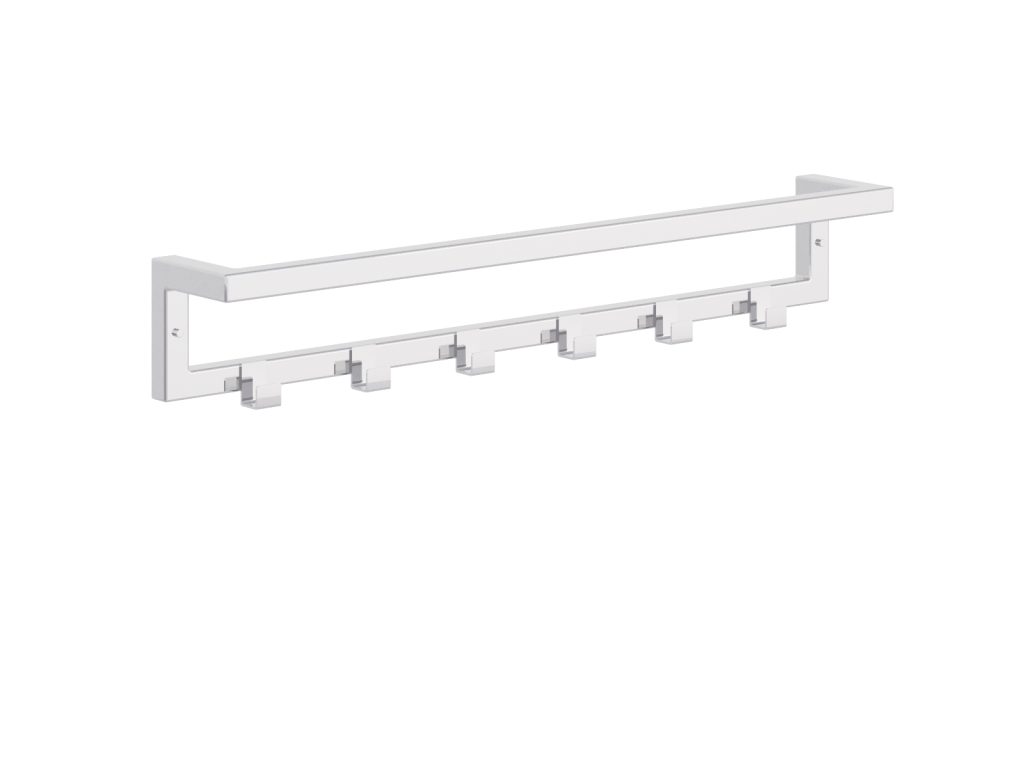 Wall-Mounted Towel Rack with Hooks Stainless Steel M - Image 2