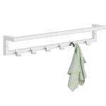 Wall-Mounted Towel Rack with Hooks Stainless Steel M