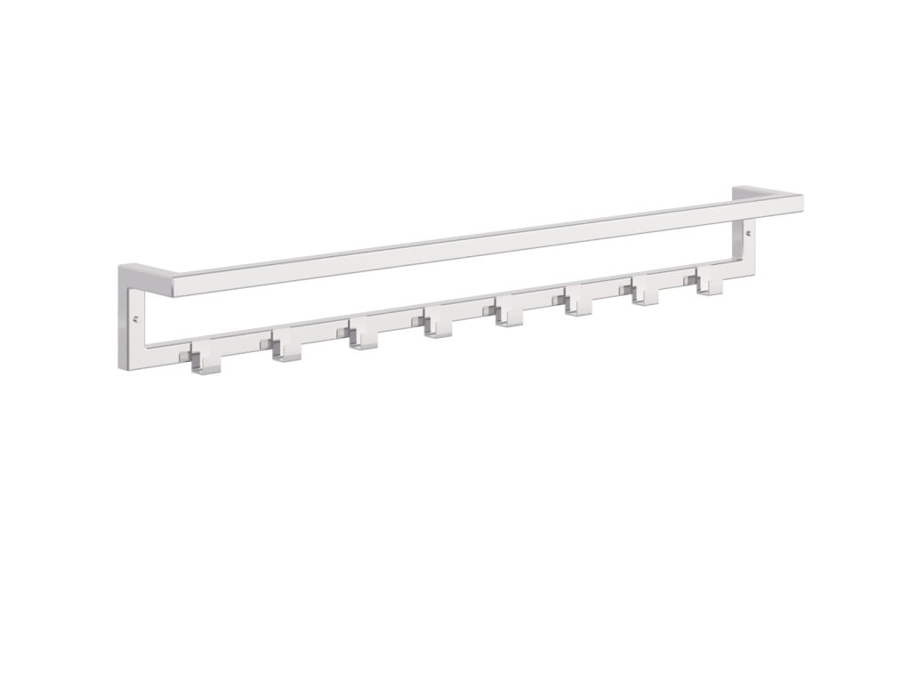 Wall-Mounted Towel Rack with Hooks Stainless Steel L - Image 2