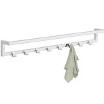 Wall-Mounted Towel Rack with Hooks Stainless Steel L