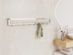 Wall-Mounted Towel Rack with Hooks Stainless Steel L - Image 3