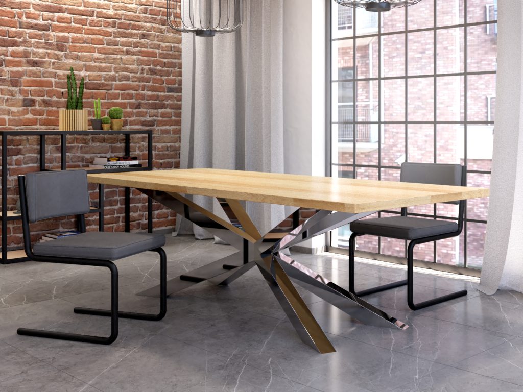 Table Base Stainless Steel Chrome Spider XL - Image 3