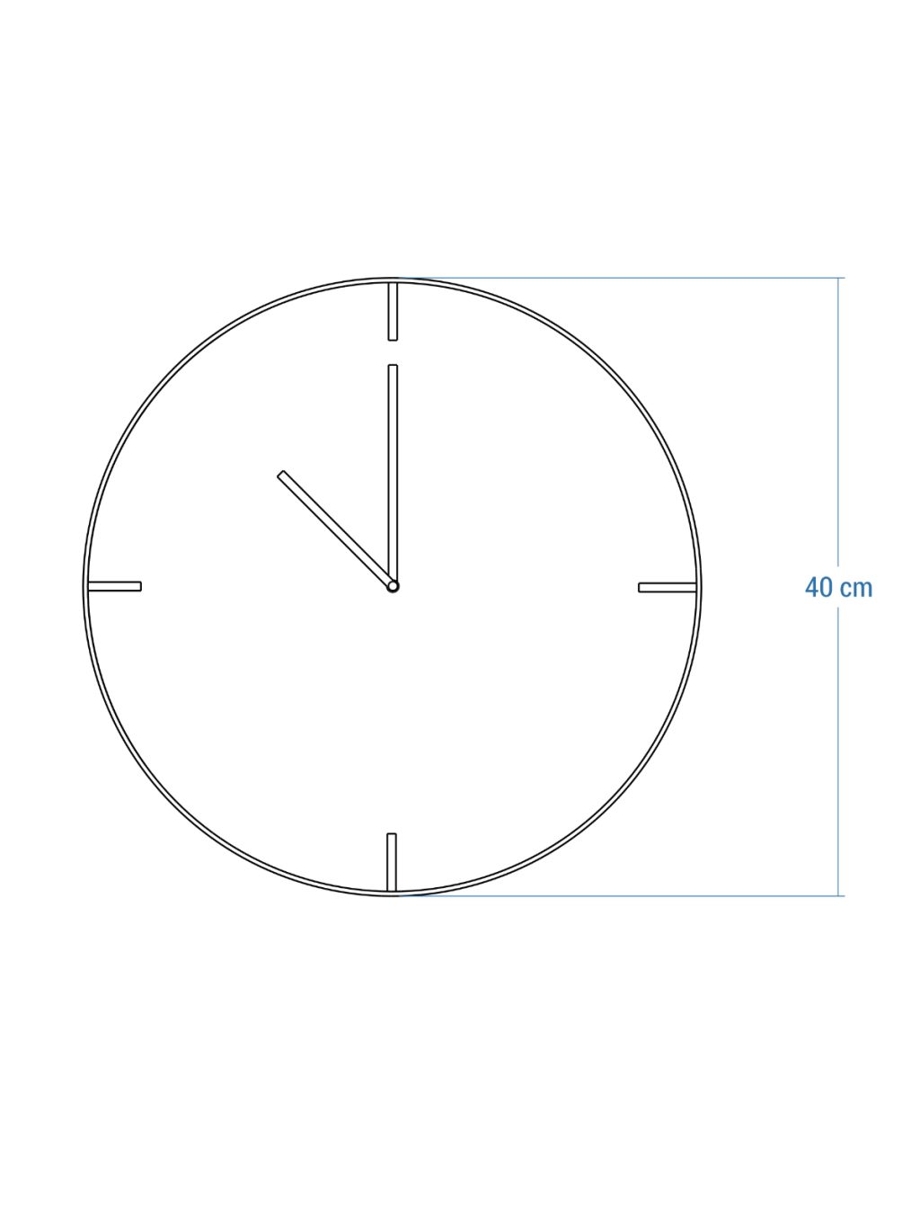 Wooden Clock with steel rim Minimo 40 cm - Image 4