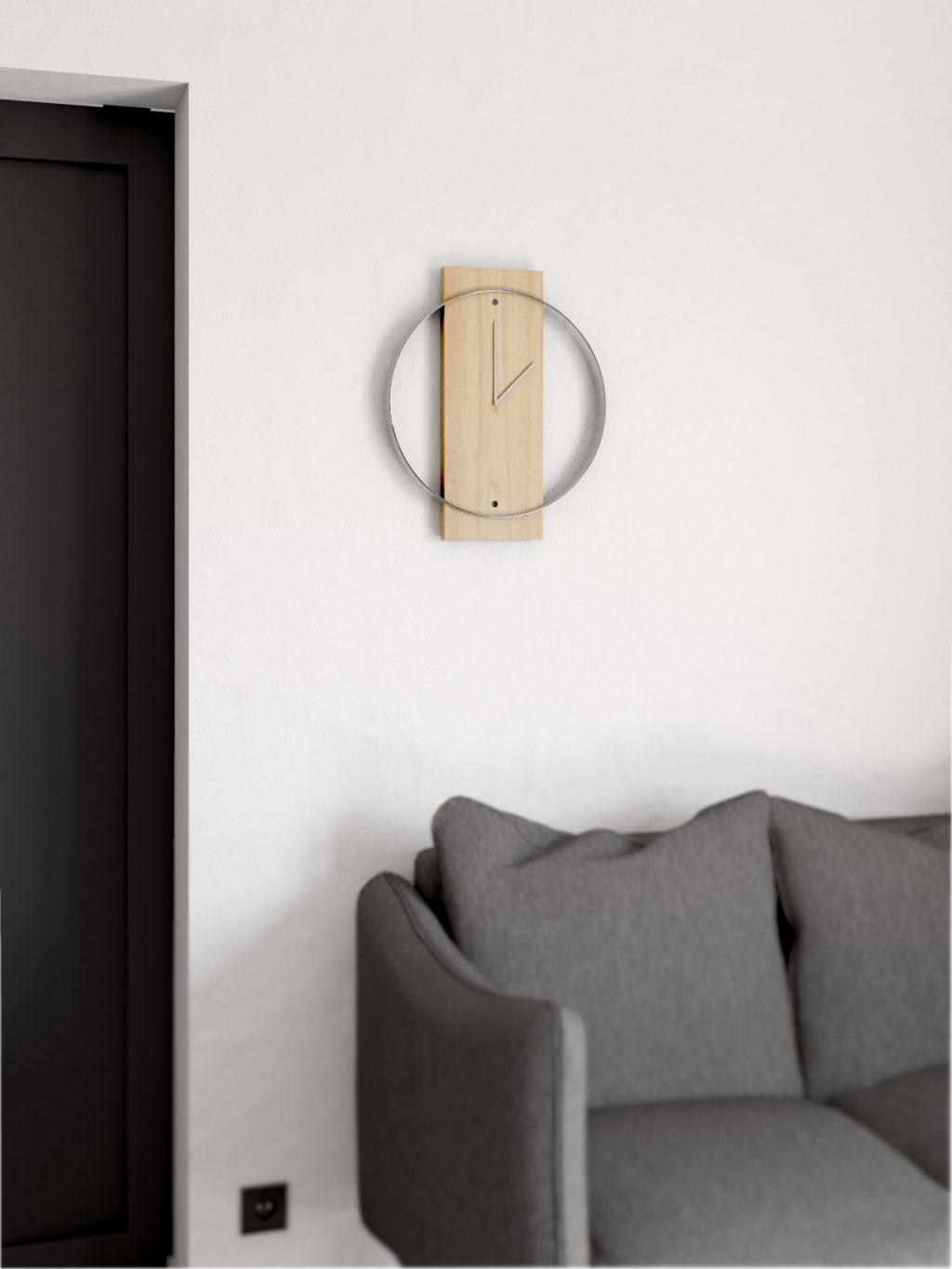 Wooden Clock with metal rim Korta 40x48 cm - Image 2