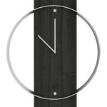 Wooden Clock with metal rim Korta Nero 40x48 cm