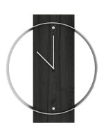 Wooden Clock with metal rim Korta Nero 40x48 cm