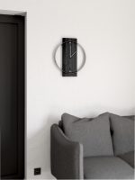 Wooden Clock with metal rim Korta Nero 40x48 cm - Image 2