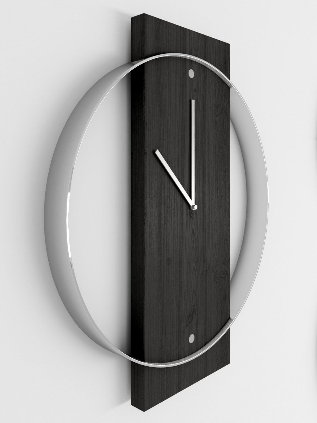 Wooden Clock with metal rim Korta Nero 40x48 cm - Image 3