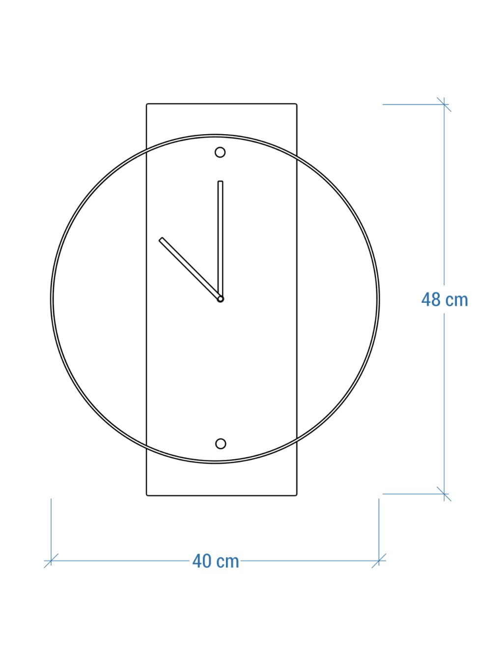 Wooden Clock with metal rim Korta Nero 40x48 cm - Image 4