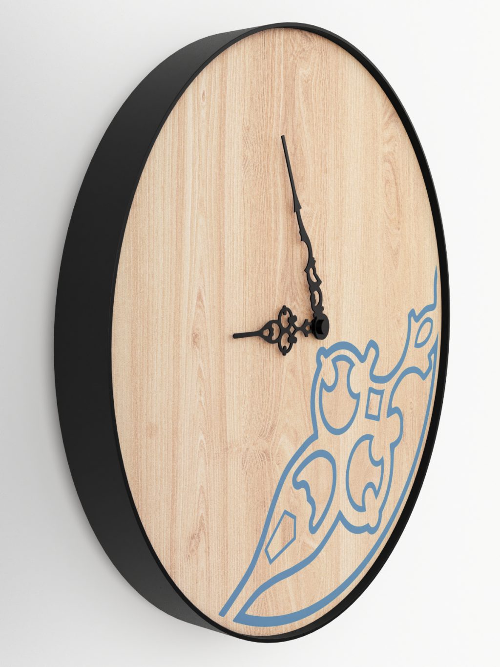 Imprint Wooden Clock with metal rim - Image 3