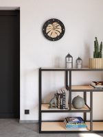 Inlaid Wooden Clock Monstera 40 cm - Image 2