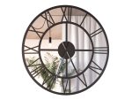 Metal Mirror Wall Clock Roma Loft 100 cm