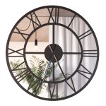 Metal Mirror Wall Clock Roma Loft 100 cm