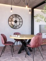 Metal Mirror Wall Clock Roma Loft 100 cm - Image 2