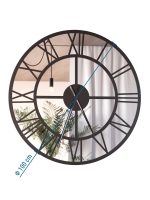 Metal Mirror Wall Clock Roma Loft 100 cm - Image 3