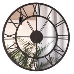 Metal Mirror Wall Clock Roma Loft 60 cm