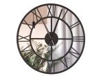 Metal Mirror Wall Clock Roma Loft 70 cm