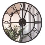 Metal Mirror Wall Clock Roma Loft 70 cm