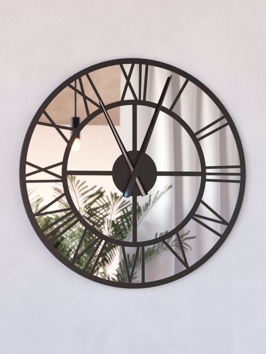 Metal Mirror Wall Clock Roma Loft 70 cm - Image 4