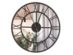 Metal Mirror Wall Clock Roma Loft 80 cm