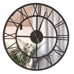 Metal Mirror Wall Clock Roma Loft 80 cm
