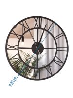 Metal Mirror Wall Clock Roma Loft 80 cm - Image 3