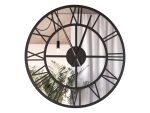 Metal Mirror Wall Clock Roma Loft 90 cm