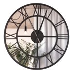 Metal Mirror Wall Clock Roma Loft 90 cm