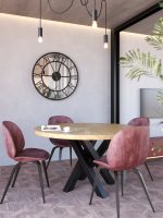 Metal Mirror Wall Clock Roma Loft 90 cm - Image 2