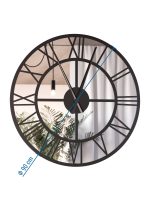 Metal Mirror Wall Clock Roma Loft 90 cm - Image 3