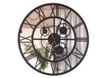 Metal Mirror Wall Clock Loft Gears 100 cm