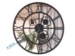 Metal Mirror Wall Clock Loft Gears 100 cm - Image 3