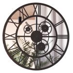 Metal Mirror Wall Clock Loft Gears 60 cm