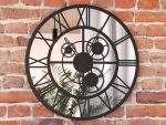 Metal Mirror Wall Clock Loft Gears 60 cm - Image 4