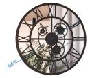 Metal Mirror Wall Clock Loft Gears 60 cm - Image 3