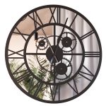 Metal Mirror Wall Clock Loft Gears 80 cm
