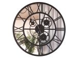 Metal Mirror Wall Clock Loft Gears 90 cm